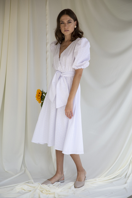 Puff sleeve white dress - Fernanda del Callejo